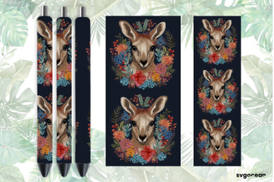 Embroidery Kangaroo Pen Wraps | Sublimation