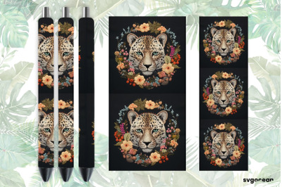 Embroidery Leopard Pen Wraps | Sublimation