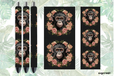 Embroidery Monkey Pen Wraps | Sublimation