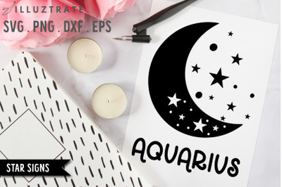 Aquarius SVG Cut File | Star Sign Cutting Files | Zodiac