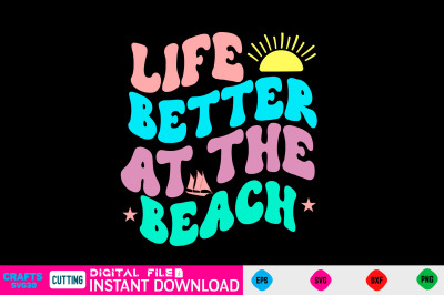 Life better at the beach svg retro design