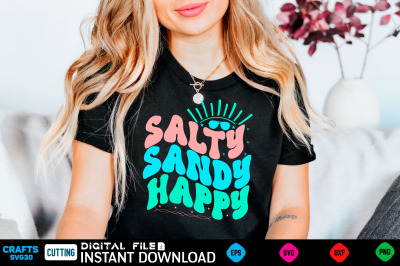 Salty sandy happy svg retro design