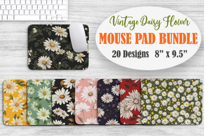 Vintage Daisy Flower Mouse Pad Bundle