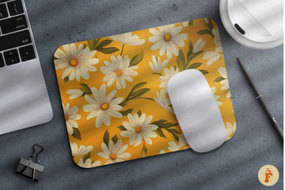 Vintage Daisy Flower Mouse Pad Design