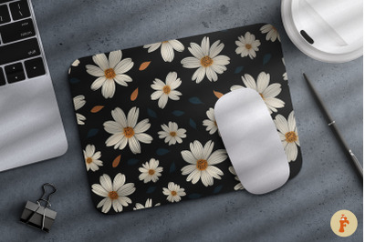 Retro Daisies Mouse Pad Design