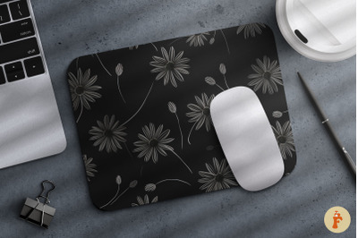 White daisies petal outline Mouse Pad