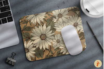 Daisy on beige background Mouse Pad