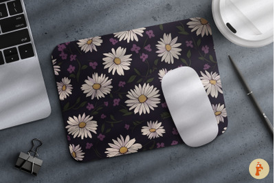 Daisy on purple background Mouse Pad