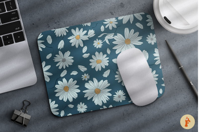 Daisy on blue background Mouse Pad