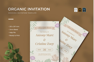 Organic Flower - Wedding Invitation