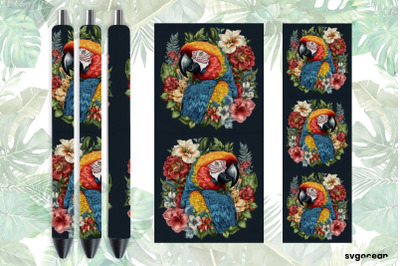 Embroidery Parrot Pen Wraps | Sublimation