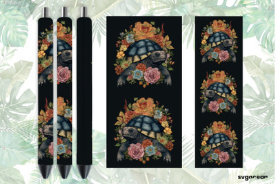 Embroidery Turtle Pen Wraps | Sublimation