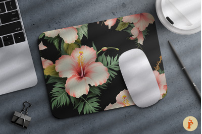 Hawaiian Vintage Style Floral Mouse Pad