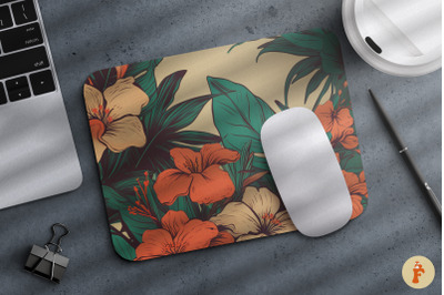 Retro Tropical Floral Mouse Pad 01