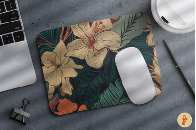 Retro Tropical Floral Mouse Pad 02