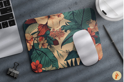 Retro Tropical Floral Mouse Pad 03