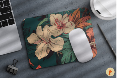 Retro Tropical Floral Mouse Pad 04