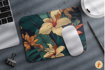 Retro Tropical Floral Mouse Pad 05