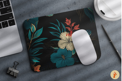 Vintage Tropical Floral Mouse Pad