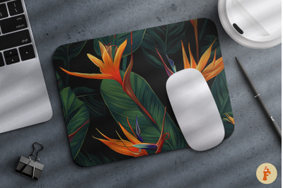 Tropical Strelitzia Flower Mouse Pad