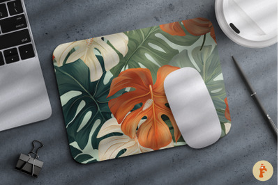 Tropical Monstera Leaves Mouse Pad