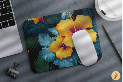 Hibiscus Flower Yellow Mouse Pad