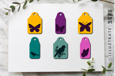 Butterfly Gift Tags SVG Cut Files | Cute Gift Tags SVG