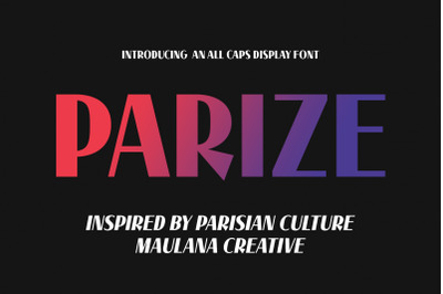 Parize Display Font