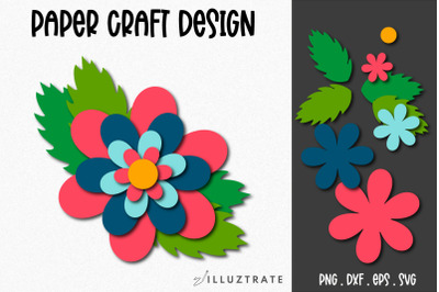 Paper Flower Template | Layered 3D Flower SVG Cut File