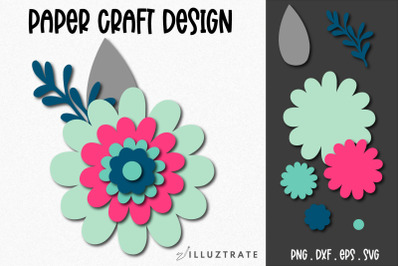 Paper Flower SVG Template | 3D Flower SVG Cut File Template