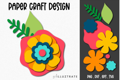 Paper Flower SVG Template | 3D Flower SVG Cut File Template