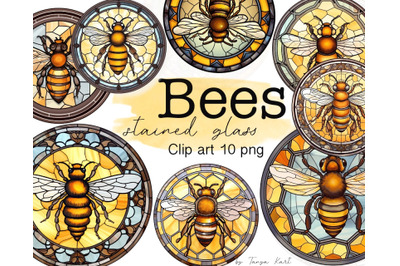 Honey Bees Png Stained Glass Clipart