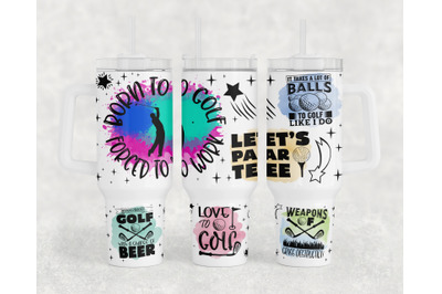 Golf 40oz Tumbler Wrap, Golf Quotes 40oz Quencher Tumbler Sublimation