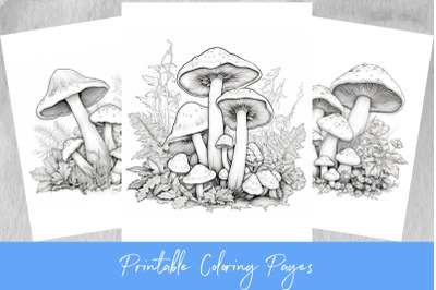 Fantasy mushrooms coloring pages