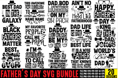 Father&#039;s Day T-shirt Bundle 20 Designs,Father&#039;s SVG Bundle,Dad T-shirt