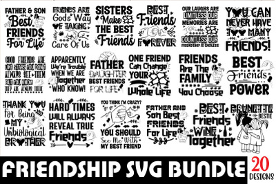 Friendship Day SVG Bundle&2C;20 Designs 99&25; off