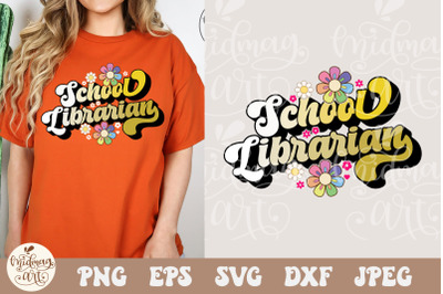 School Librarian SVG PNG, retro Librarian svg, librarian Cut File