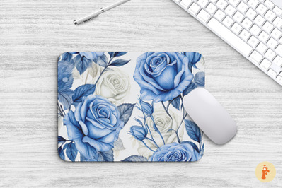 Botanical Sketch Blue Rose Mouse Pad