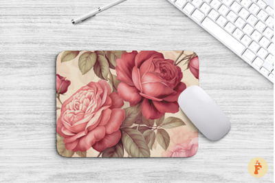 Botanical Sketch Pink Rose Mouse Pad