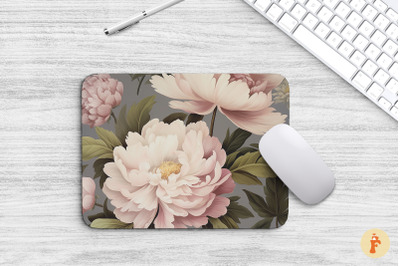 Vintage Pink Peonies Florals Mouse Pad