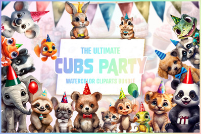 194 Baby Animals Birthday Party Clipart - Shower Decor