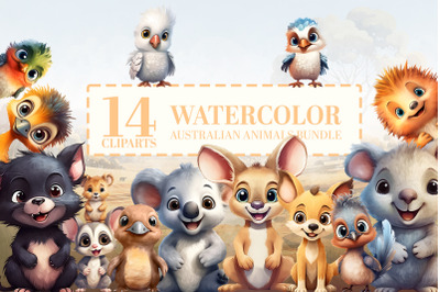 14 Cute Aussie Baby Animals Clipart - Nursery Art, Shower Graphics