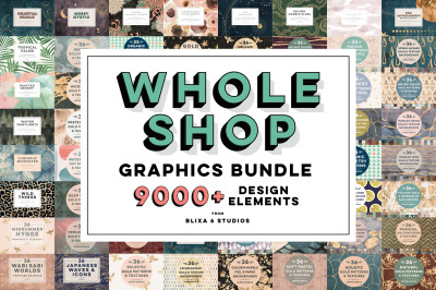 Whole Shop Graphics Bundle: 9000+ Elements