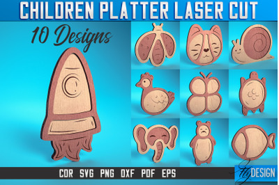 Children Platter Laser Cut SVG | Platter Laser Cut SVG Design | CNC