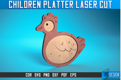 Children Platter Laser Cut SVG | Platter Laser Cut SVG Design | CNC