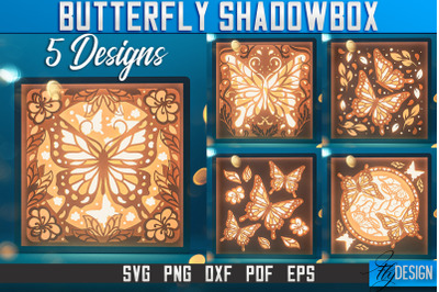 Butterfly Shadowbox SVG | Paper Cut Files | Paper Butterfly SVG Design