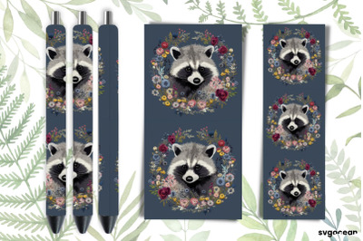 Embroidery Raccoon Pen Wraps | Sublimation