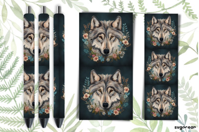 Embroidery Wolf Pen Wraps | Sublimation