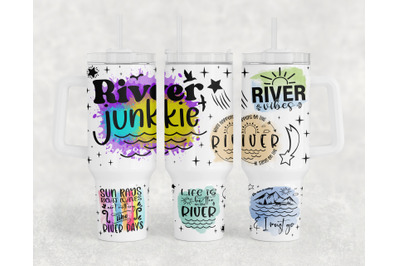 River Quotes 40oz Tumbler Wrap, River Junkie 40oz Quencher Tumbler PNG