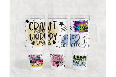 Crafting Quotes 40oz Tumbler Wrap, Crafter 40oz Quencher Tumbler PNG